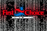 First Choice Physical Therapy logo featuring red and blue stylized human figure on digital background